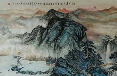 画家卢劲松在杭州参观外桐坞画家村